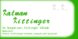 kalman kittinger business card